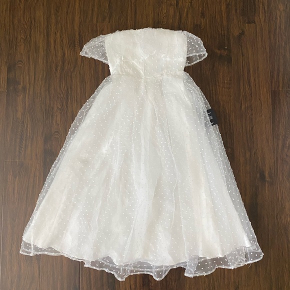 NWT Lulus Blissful Ideal White Strapless Ruffled Swiss Dot Midi Dress - Picture 6 of 9